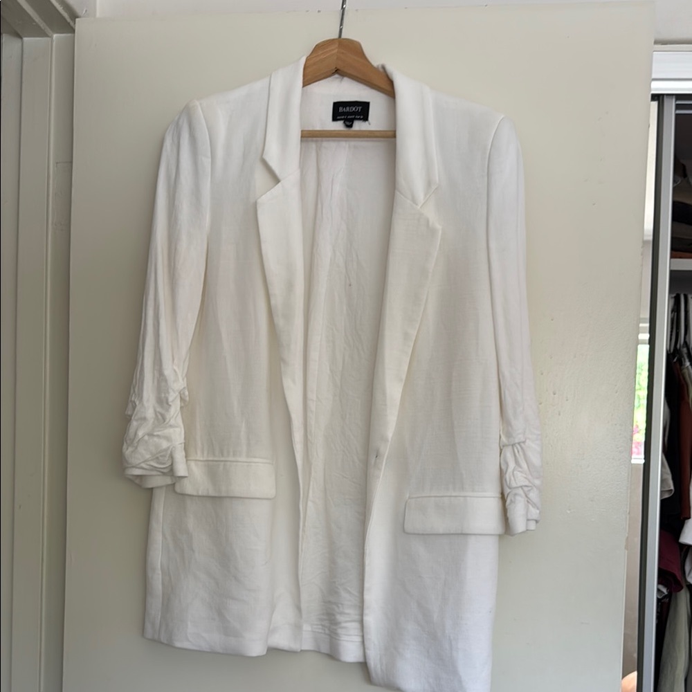 Bardot White Blazer Classic Relaxed Fit